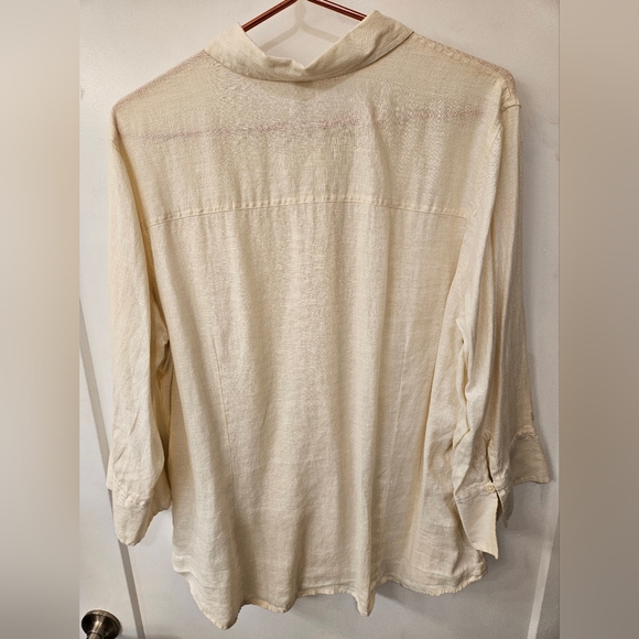 NWOT - Linen Old Navy Lt. Tan Button Down Shirt - Size XXL - Picture 5 of 9